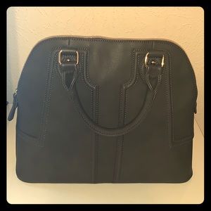 Grey Satchel with Topstitch Detail